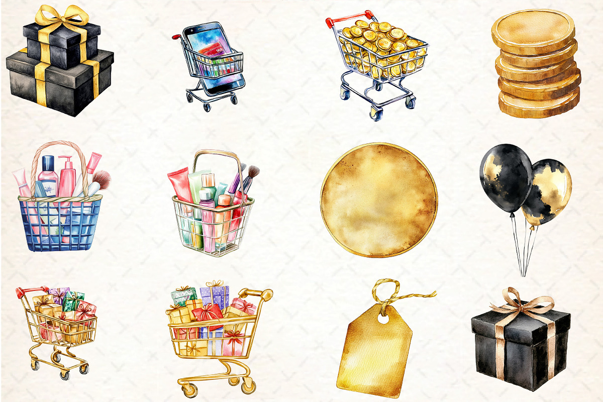 Black Friday Watercolor Clipart Bund, an Illustration by DreamCafeArt (Photo 4 of 4)