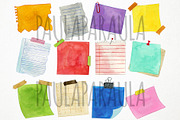 Watercolor Notes Clipart, Post It, an Object Graphic by Paulaparaula (Thumbnail 2 of 3)