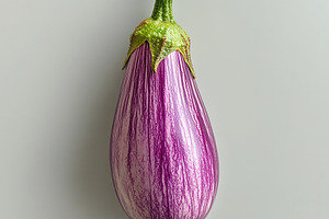 Purple eggplant, isolated on transpa, a Food & Drink Photo by Pixeness Studio