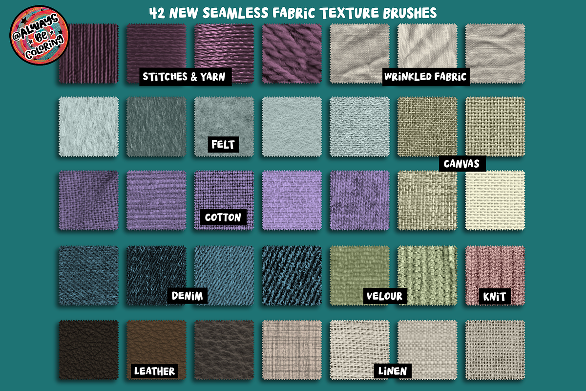 Procreate Stitch Embroidery BrushSet, a Brush Add-On by AlwaysBeColoring (Photo 7 of 13)