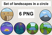 Set of landscapes in a circle 6 PNG, a Food Illustration by LOKSKIH (Thumbnail 1 of 3)