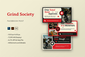 Grind Society Wear - Facebook Post, a Social Media Template by StreaksideStd