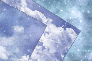 Blue Cloudy Skies Digital Paper