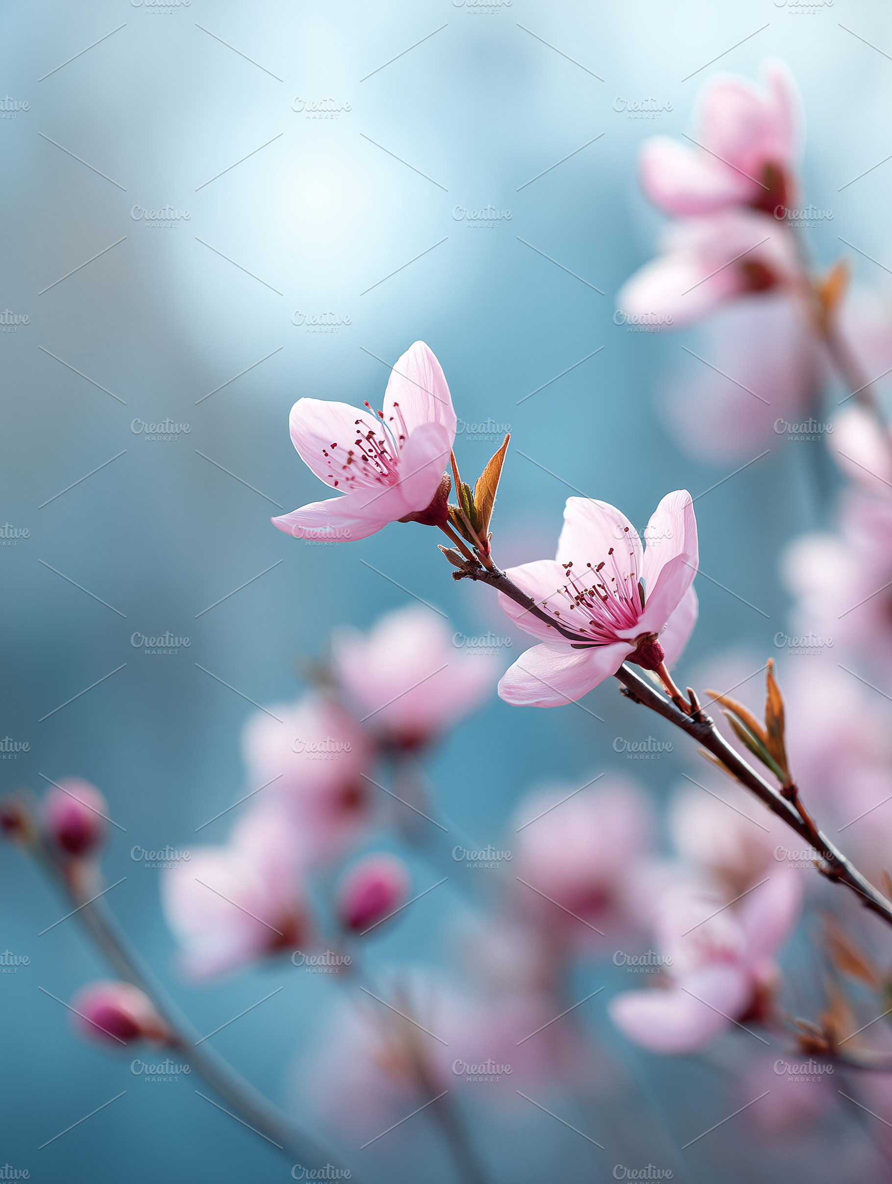 Close up of delicate pink cherry, a Nature Photo by MistyDay