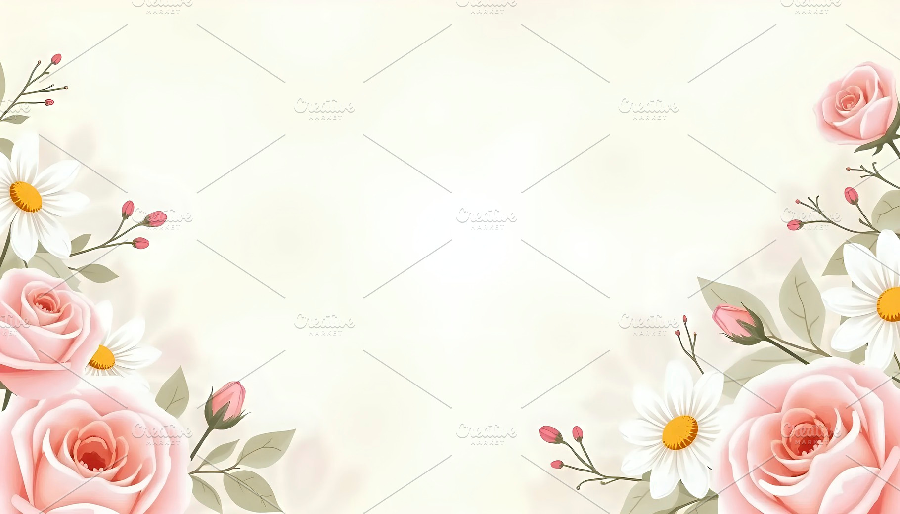 Dreamy Watercolor Floral Background, a Photo by LOGOCREATIVE