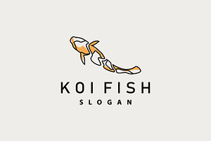 Koi Fish Logo, Design Fish Vector