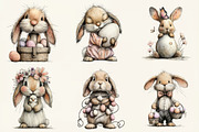 Whimsical Bunny Easter Clipart, an Illustration by DreamCafeArt (Thumbnail 3 of 6)