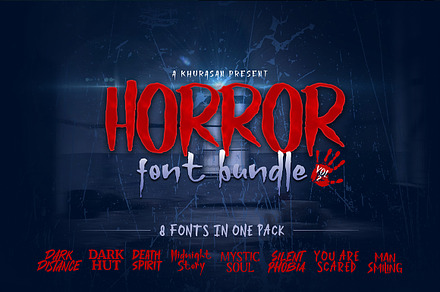 Horror Font Bundle V2, a Script Font by khurasan