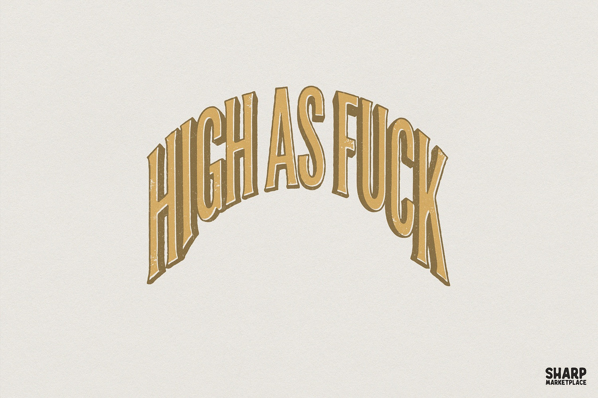 High As Fuck PNG, Weed Shirt, an Illustration by SharpMarketplace (Photo 1 of 4)