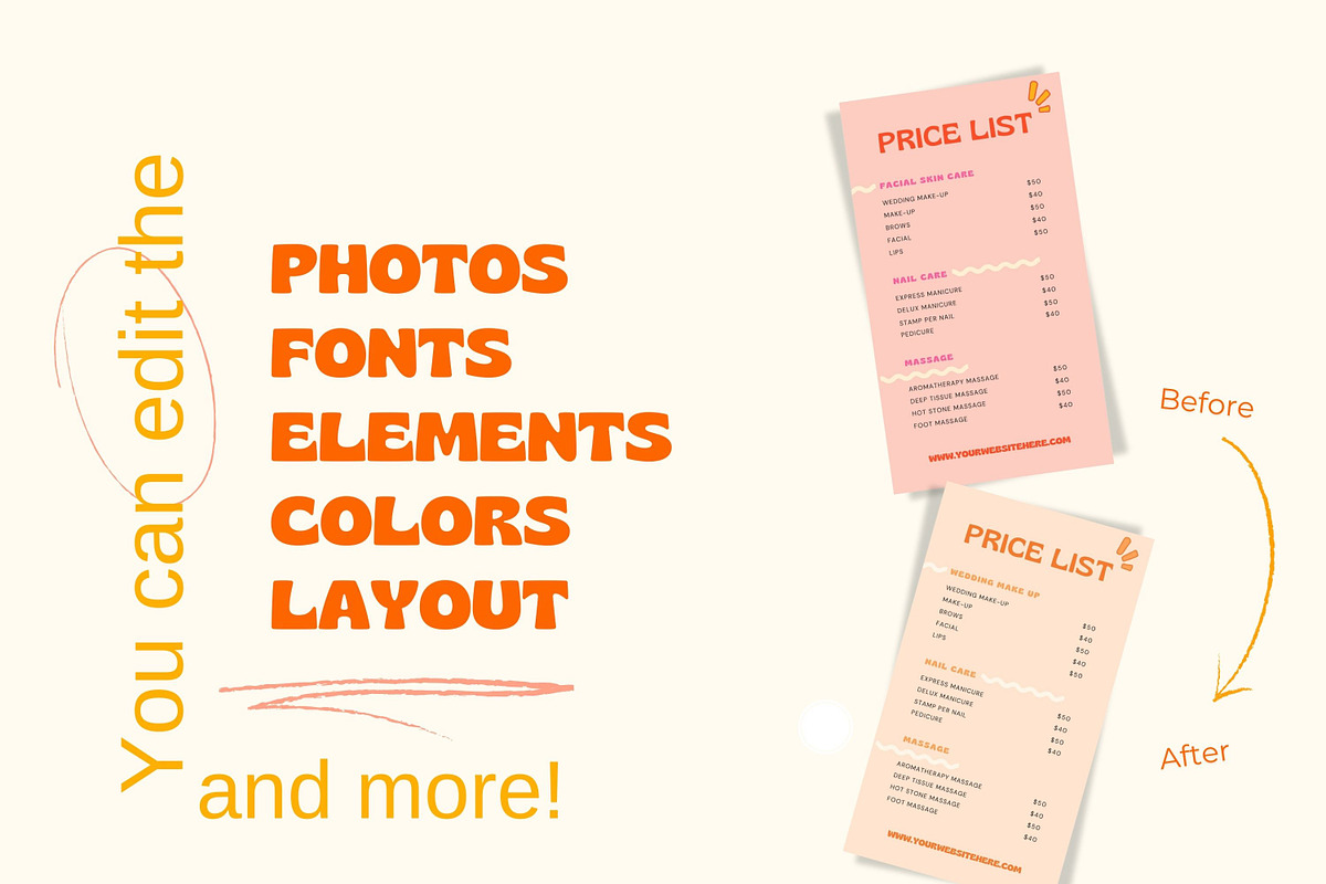 Bold Retro Price List Templates, a Stationery Template by Hell Yeah Designs (Photo 5 of 5)