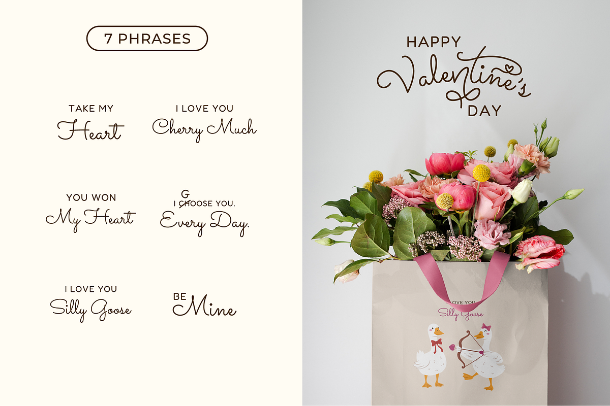 Romantic Geese-Clipart Pattern Cards, a Graphic by semenova.sense (Photo 5 of 11)
