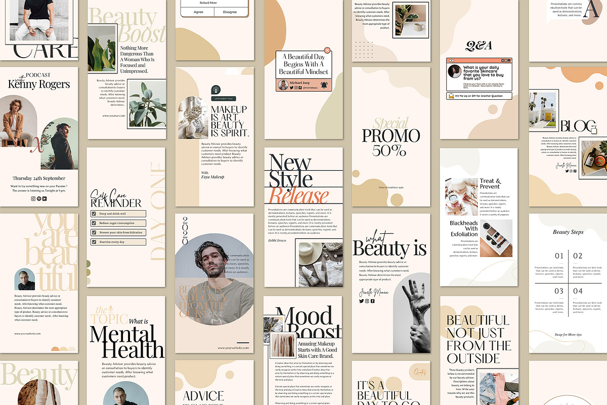 Insta Beauty Series Canva, a Social Media Template by Analogi Studio