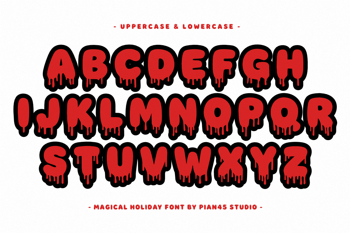 Magical Holiday - Retro Bubble Font, a Handwritten Font by Pian45 Studio (Photo 6 of 8)