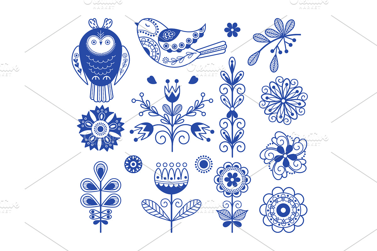 Scandinavian folk design. Nordic, a Background Graphic by Valerie Bodnar