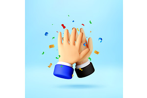 3D Two hands giving a high five with, a Person Illustration by Abscent
