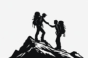 Mountain Hiking Silhouette Set, an Illustration by BIPLOB EXPERT (Thumbnail 14 of 21)