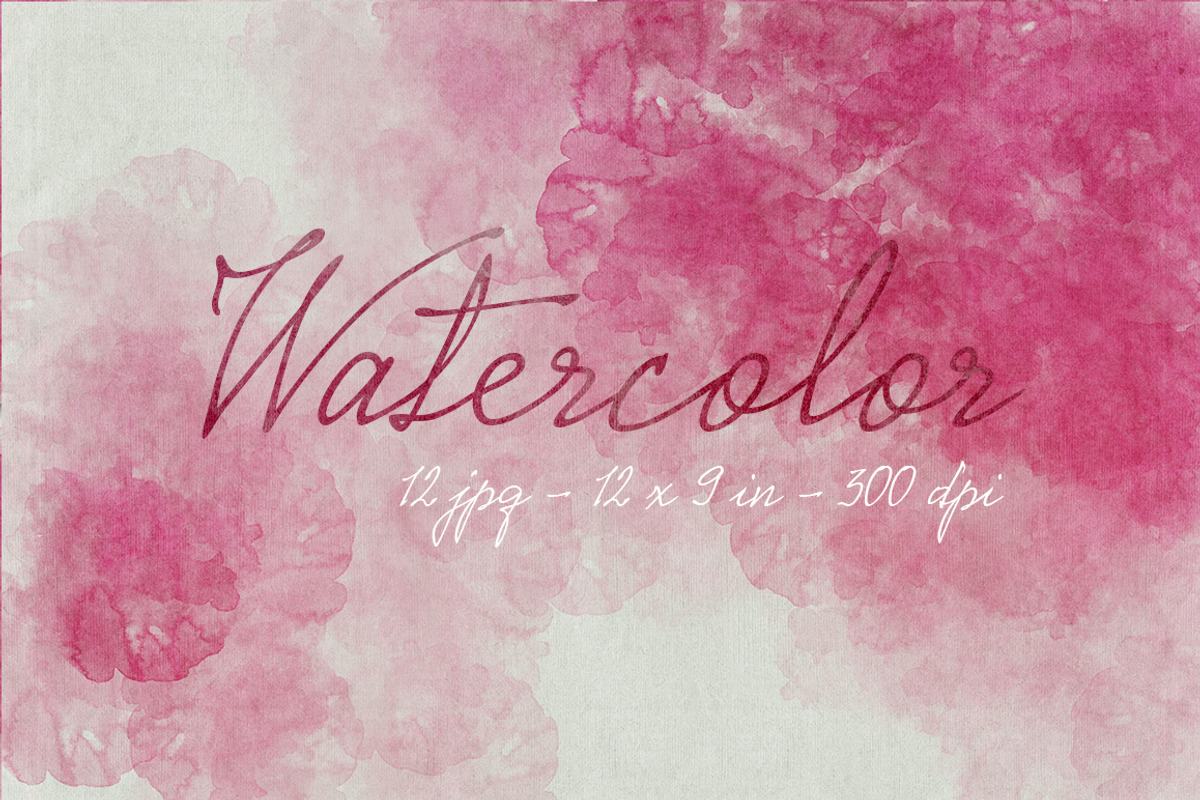 12 Pink Watercolors, a Texture Graphic by Orange Fox (Photo 1 of 5)