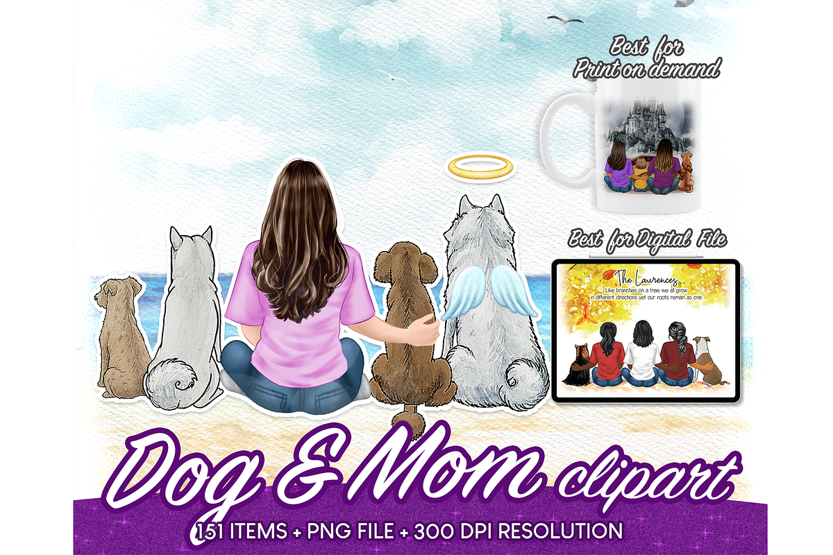 Dog Mom, Best friends Clipart PNG, a Person Illustration by Podcliparts (Photo 1 of 7)