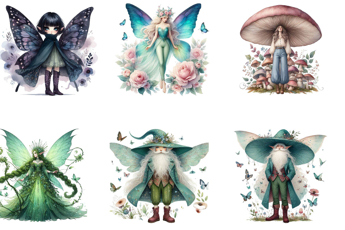 Whimsical Fairy Cliparts, a Seasonal Illustration by CreationArt (Photo 4 of 5)
