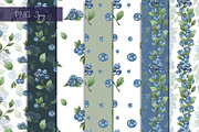 Blueberry watercolor collection, an Object Illustration by Pattern + watercolor (Thumbnail 3 of 10)