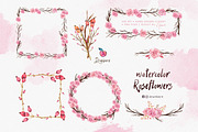 Roses Watercolor floral frames 028, an Illustration by Drawberx (Thumbnail 5 of 10)
