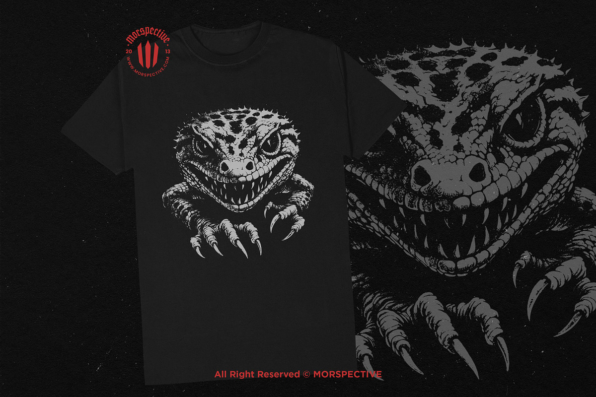 10 Bundle Dark Art Death Gecko Anger, an Illustration by Morspective (Photo 2 of 7)