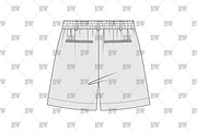 Unisex Pleated Shorts Fashion Flat, a Bottom Mockup by haydenwentworth (Thumbnail 3 of 3)