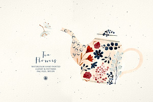 Tea Flowers - Watercolor Set