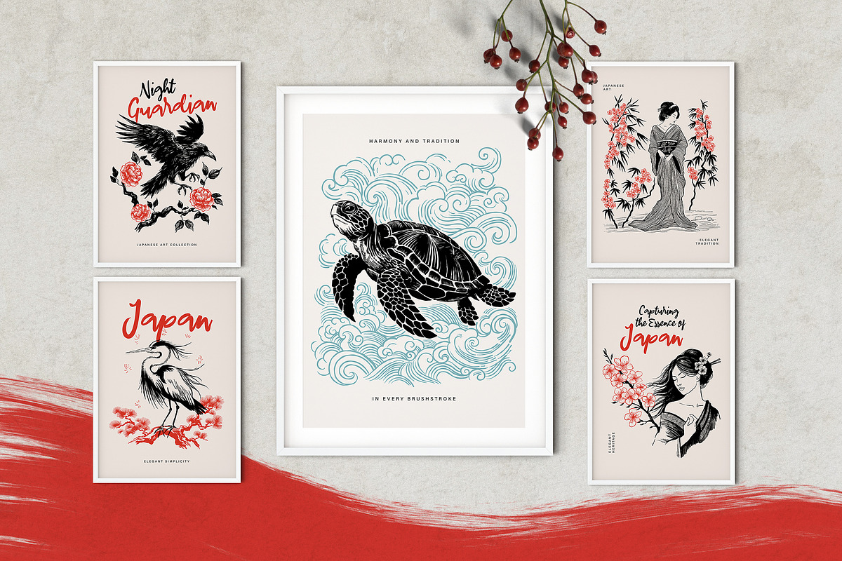 Japanese Collection Posters&Patterns, an Animal Illustration by helenreveur (Photo 3 of 12)
