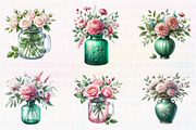 Watercolor Pink and Emerald Vases, an Illustration by CreationArt (Thumbnail 3 of 5)