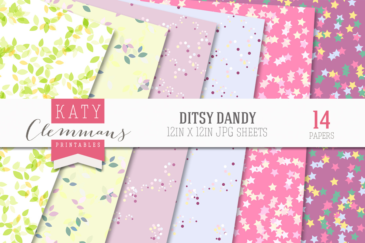 Ditsy Dandy patterned paper pack preview 2