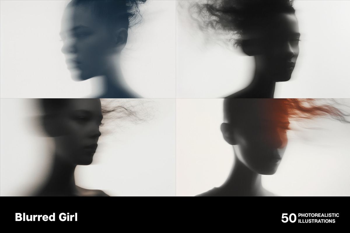 Blurred girl. 50 images, a Person Illustration by Handmadefont (Photo 10 of 12)
