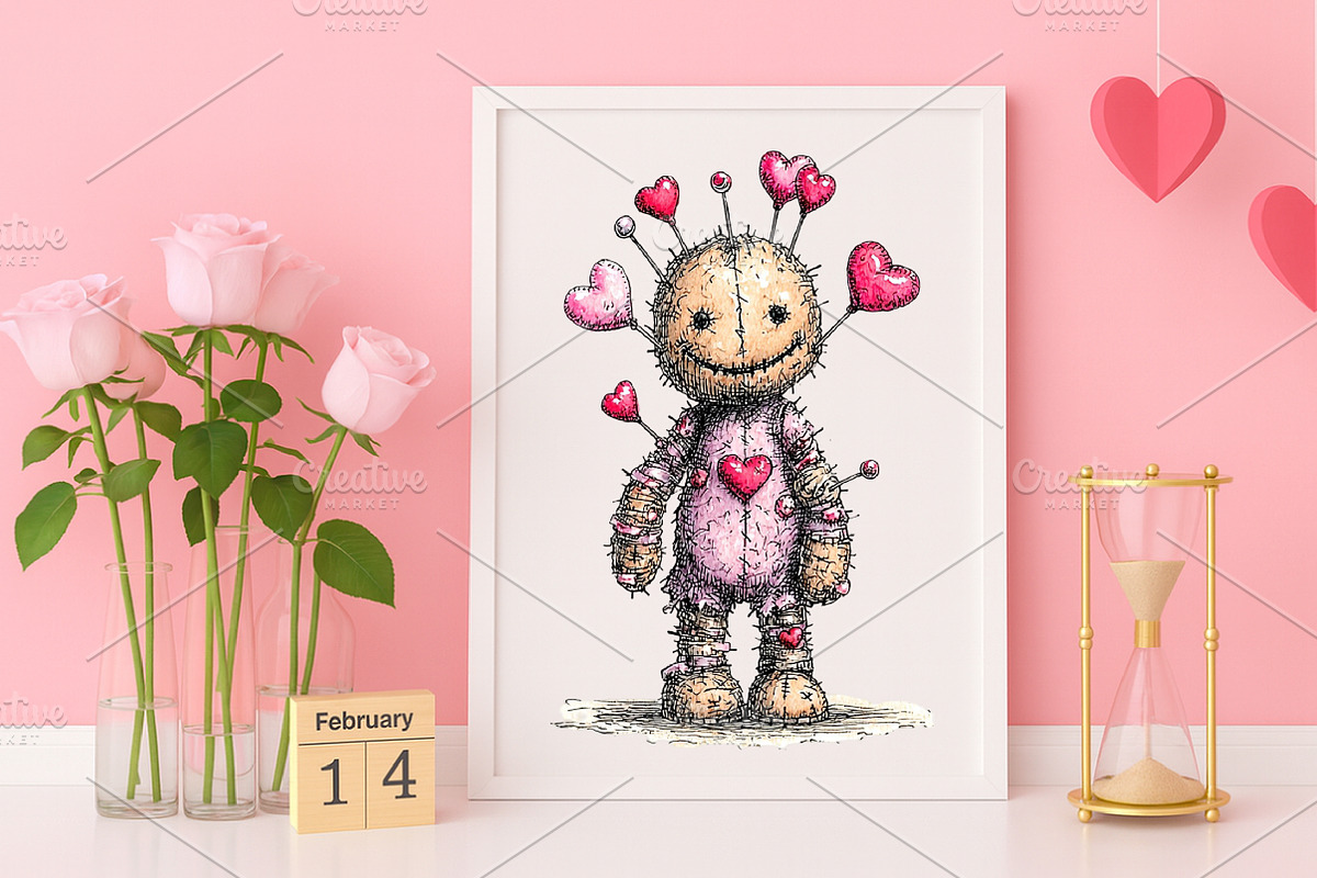 Valentine Voodoo Doll Clipart Bundle, an Illustration by Canvas Craft (Photo 4 of 6)