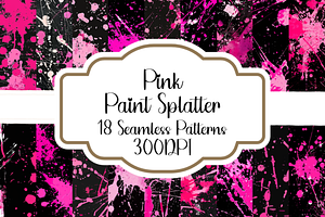 Pink Paint Splatter Seamless Pattern, a Pattern Graphic by PrintablesByFranklyn