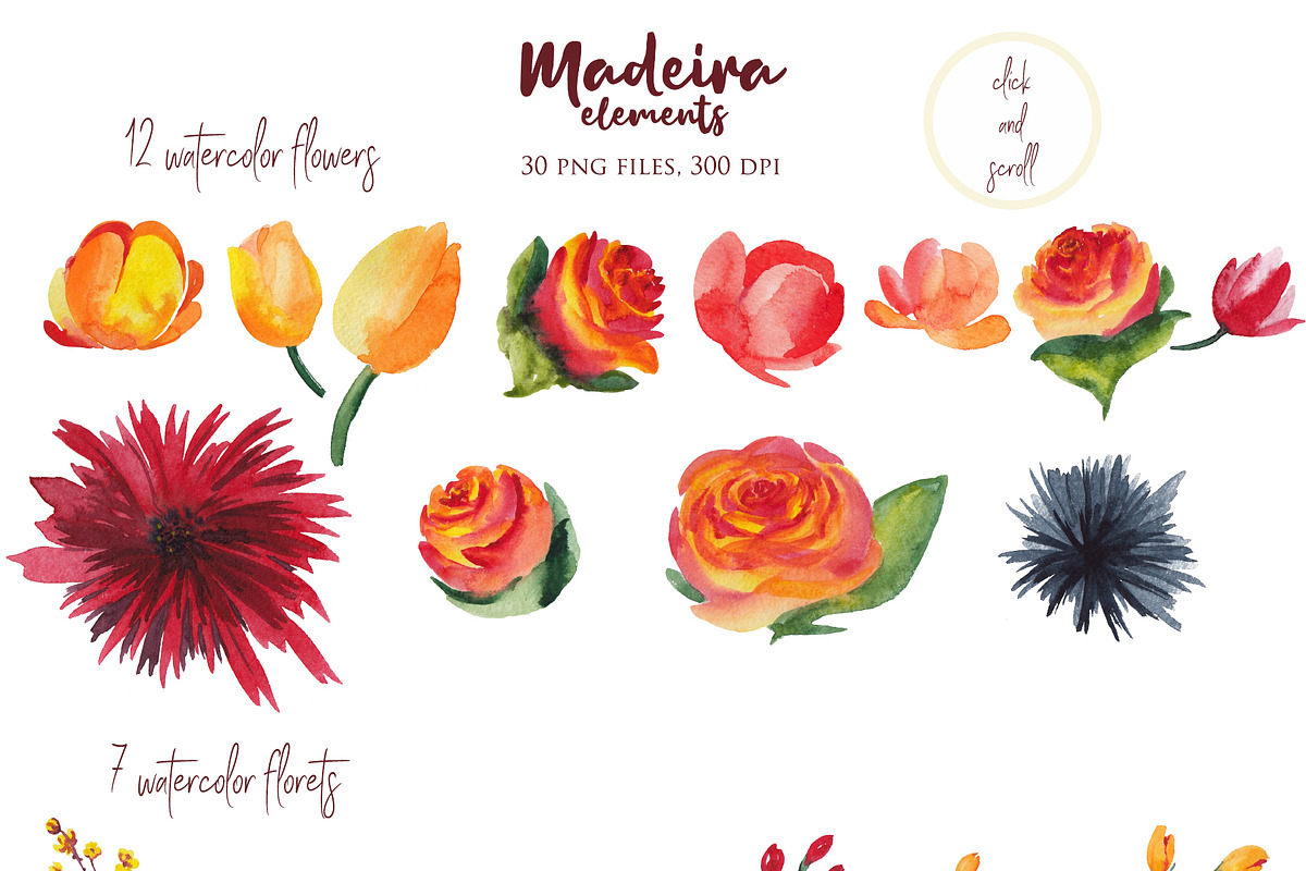 Watercolor Flowers, Frames, Bouquets, an Illustration by ColorfulNest (Photo 2 of 5)
