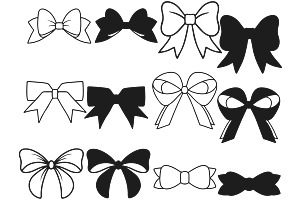 Ribbon Bows Set 5 Procreate Brush