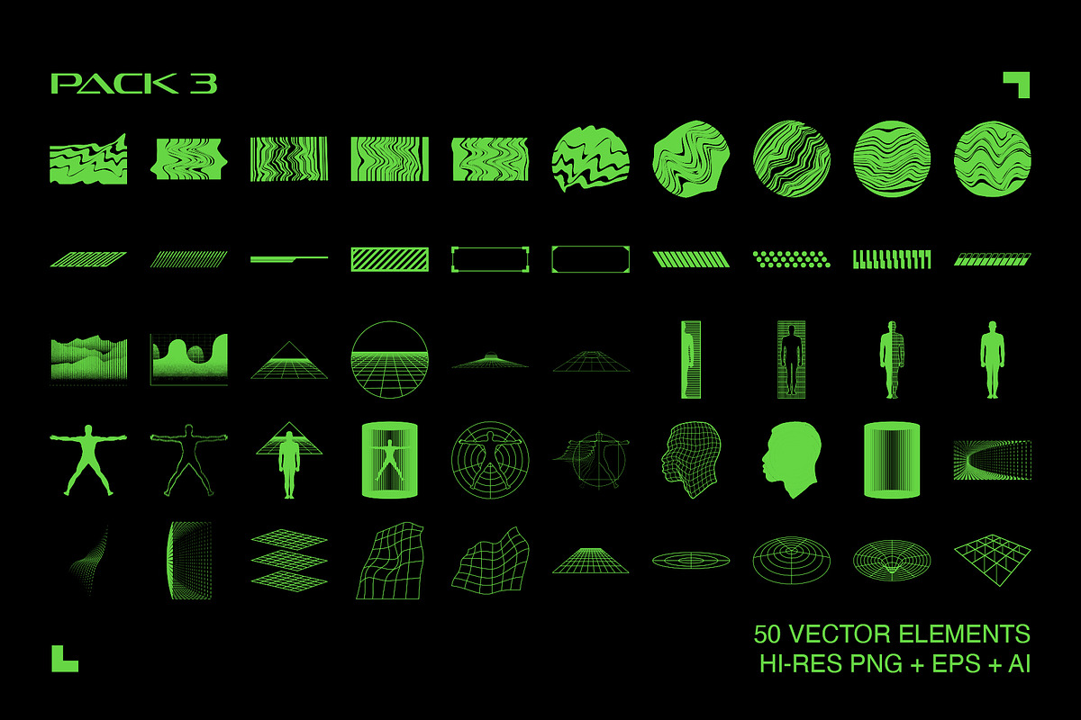 Retro Futuristic Elements, an Object Graphic by The Fake PNG (Photo 4 of 11)