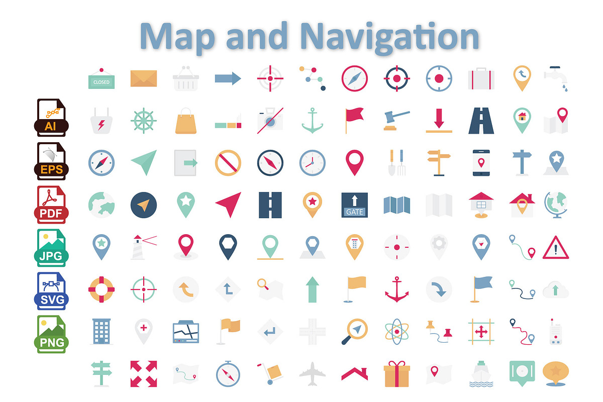 50+ Map & Navigation Icons, a Solid Icon by Vector Portal (Photo 1 of 6)