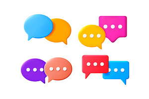 Colorful 3d chat bubble, a Technology Illustration by Abscent