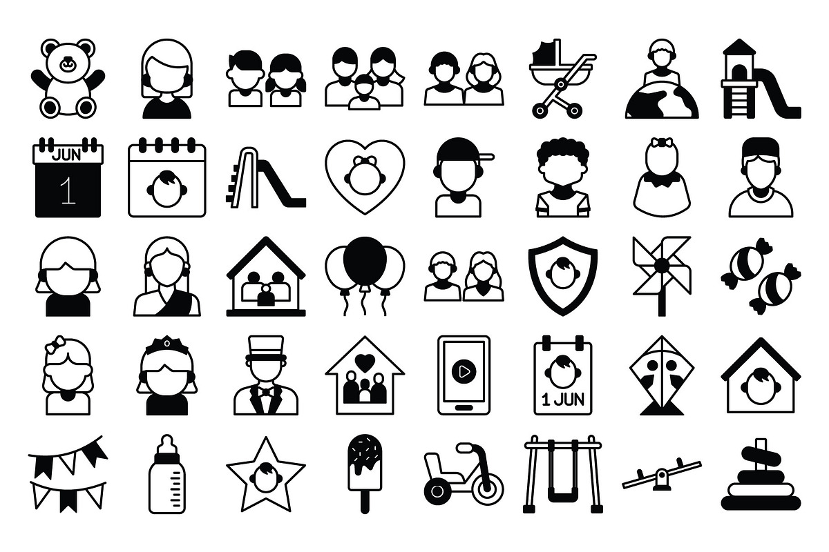 International Children Day Icons, an Outline Icon by Vector Portal (Photo 3 of 5)