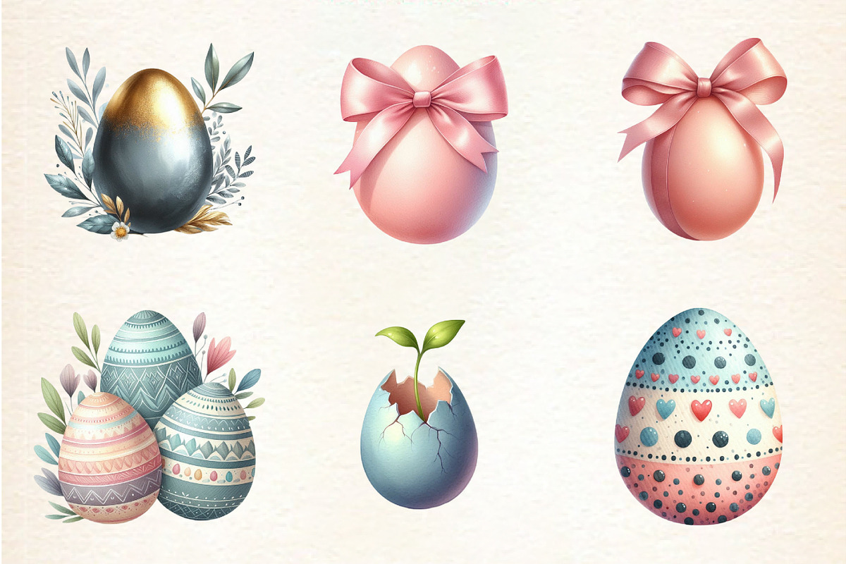 Easter Clipart, Easter Egg Clipart, an Illustration by DreamArtGraphic (Photo 2 of 5)