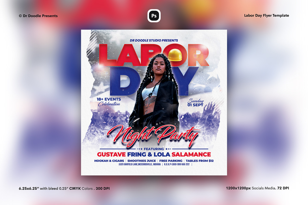 Labor Day Flyer & Social Media, a Flyer Template by iDoodle Studio