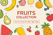 Line Art Fruits Collection, an Object Graphic by Brandearth RRGraph (Thumbnail 1 of 7)