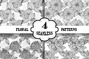 Black and White Floral Patterns(2), a Pattern Graphic by Sunset&Sea Design (Thumbnail 1 of 5)