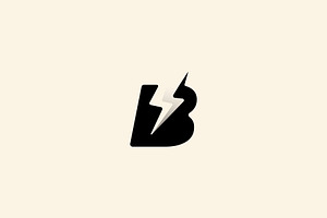 letter B Bolt Logo Vector Design
