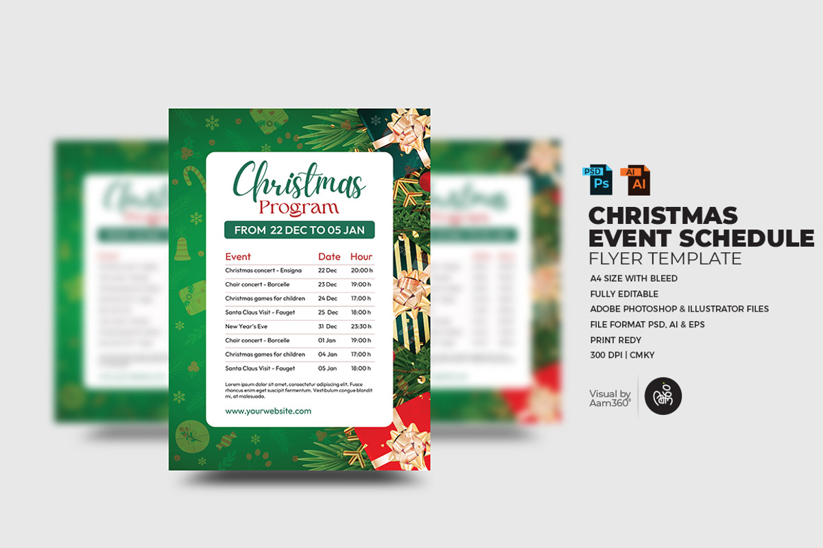 Christmas Program Schedule Flyer, a Flyer Template by Aam360 (Photo 1 of 3)