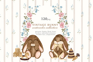 Vintage Bunny Watercolor Collection, an Animal Illustration by Ooh Lily