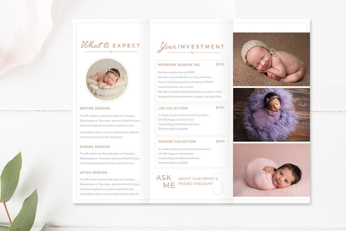 Newborn Trifold Brochure INDD, a Brochure Template by By Stephanie Design (Photo 3 of 3)
