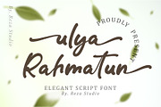 ulya Rahmatun, a Script Font by Reza Studio (Thumbnail 1 of 10)