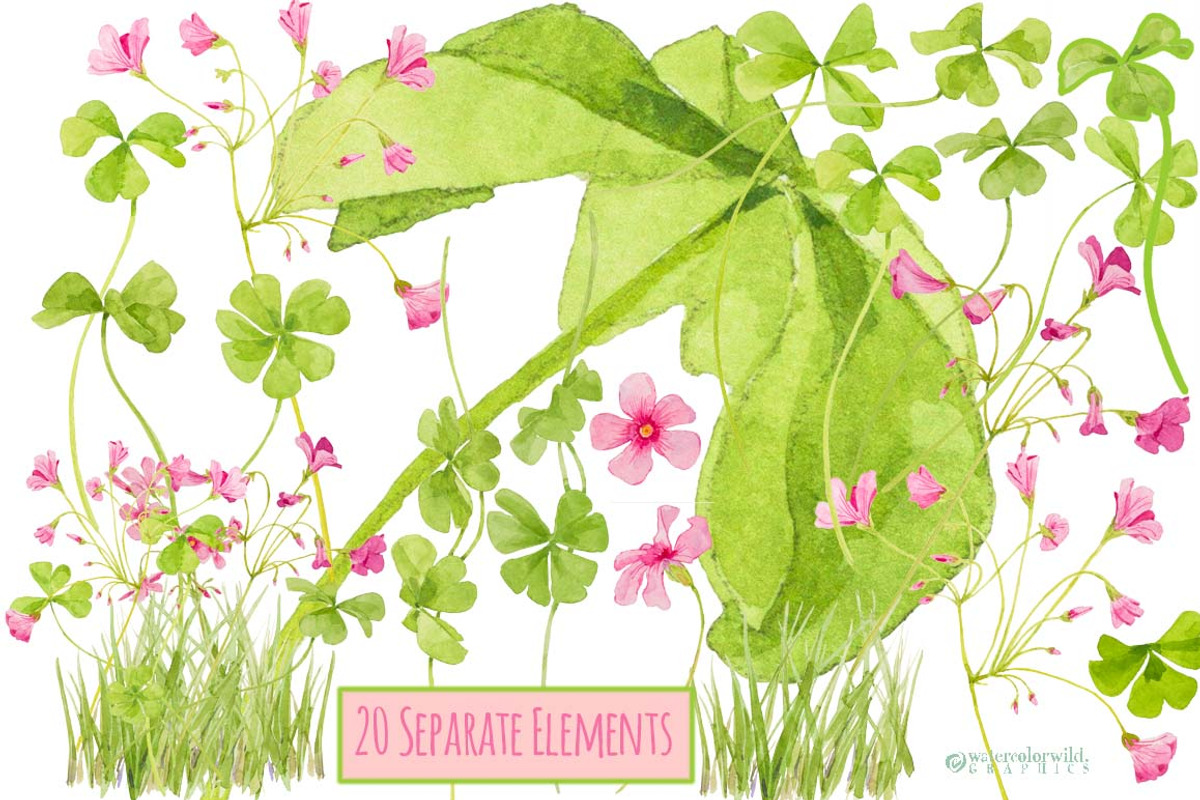 Pink&Pretty-wreaths+elements, an Illustration by watercolorwild.graphics (Photo 7 of 10)